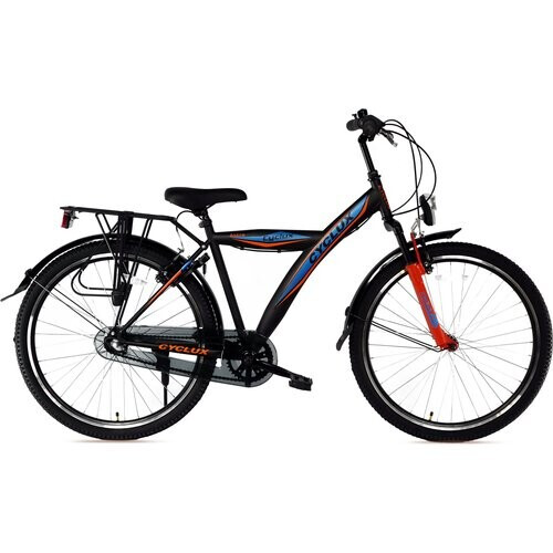 Cyclux Astro Jongensfiets 24 Inch N3 Zwart Oranje *rijklaar Geleverd* Tweedehands