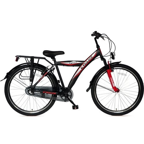 Cyclux Astro Jongensfiets 24 Inch N3 Zwart Rood Tweedehands