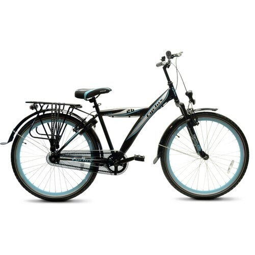 Cyclux Astro Jongensfiets 26 Inch – Blauwzwart Design Robuust Stalen Frame V-brakes Bagagedrager Ringslot. Gratis Rijklaar Bezorgd. | Nieuw (outlet)