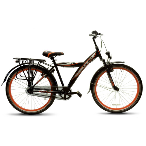 Cyclux Astro Jongensfiets 26 Inch – Oranjezwart Design Robuust Stalen Frame V-brakes Bagagedrager Ringslot. Gratis Rijklaar Bezorgd. | Nieuw (outlet)