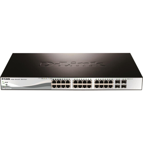 D-Link DES-1210-28P - PoE-switch - 24 Fast Ethernet poorten en 2 Gigabit poorten