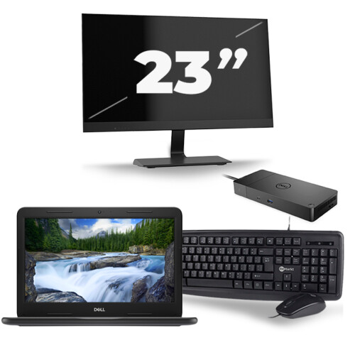 Dell Latitude 3300 - Intel Core i3-7e Generatie - 13 inch - 8GB RAM - 256GB SSD - Windows 11 + 1x 23 inch Monitor Tweedehands
