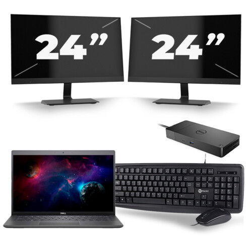 Dell Latitude 3301 - Intel Core i5-8e Generatie - 13 inch - 8GB RAM - 256GB SSD - Windows 11 + 2x 24 inch Monitor Tweedehands