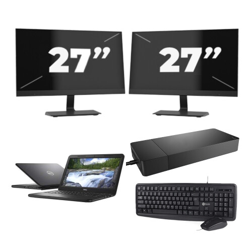 Dell Latitude 3310 - Intel Core i3-8e Generatie - 13 inch - 8GB RAM - 256GB SSD - Windows 11 Home + 2x 27 inch Monitor Tweedehands
