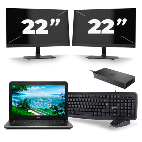 Dell Latitude 3380 - Intel Core i3-6e Generatie - 13 inch - 8GB RAM - 256GB SSD - Windows 11 + 2x 22 inch Monitor Tweedehands