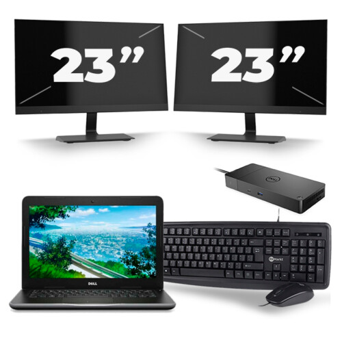 Dell Latitude 3380 - Intel Core i3-6e Generatie - 13 inch - 8GB RAM - 256GB SSD - Windows 11 + 2x 23 inch Monitor Tweedehands