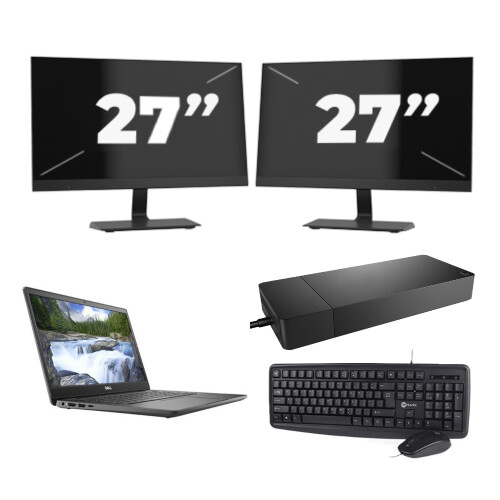Dell Latitude 3410 - Intel Core i5-10e Generatie - 14 inch - 8GB RAM - 256GB SSD - Windows 11 Home + 2x 27 inch Monitor Tweedehands