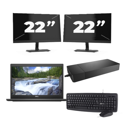 Dell Latitude 3420 - Intel Core i3-11e Generatie - 14 inch - 8GB RAM - 256GB SSD - Windows 11 Home + 2x 22 inch Monitor Tweedehands