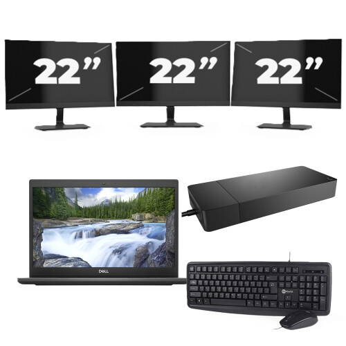 Dell Latitude 3420 - Intel Core i3-11e Generatie - 14 inch - 8GB RAM - 256GB SSD - Windows 11 Home + 3x 22 inch Monitor Tweedehands