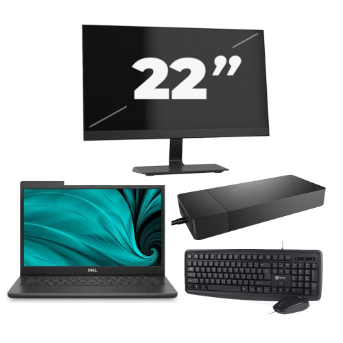 Dell Latitude 3430 - Intel Core i3-12e Generatie - 14 inch - 8GB RAM - 256GB SSD - Windows 11 Home + 1x 22 inch Monitor Tweedehands