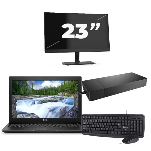 Dell Latitude 3500 - Intel Core i5-8e Generatie - 15 inch - 8GB RAM - 256GB SSD - Windows 11 Home + 1x 23 inch Monitor Tweedehands