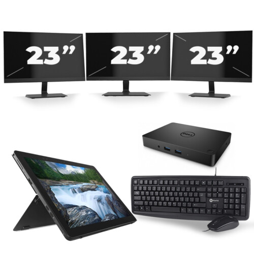Dell Latitude 5290 - Intel Core i5-7e Generatie - 12 inch - 8GB RAM - 256GB SSD - Windows 11 + 3x 23 inch Monitor Tweedehands