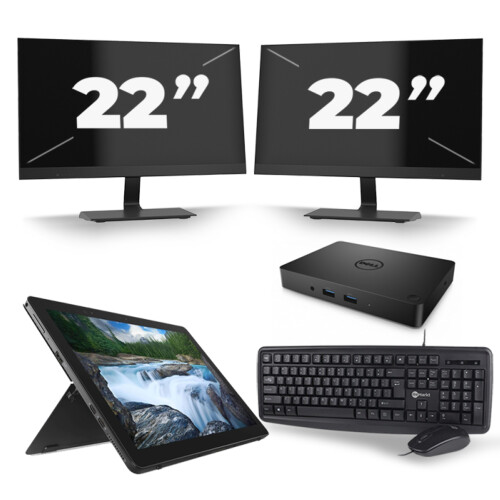Dell Latitude 5290 - Intel Core i5-7e Generatie - 12 inch - 8GB RAM - 256GB SSD - Windows 11 + 2x 22 inch Monitor Tweedehands