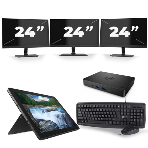 Dell Latitude 5290 - Intel Core i5-7e Generatie - 12 inch - 8GB RAM - 256GB SSD - Windows 11 + 3x 24 inch Monitor Tweedehands