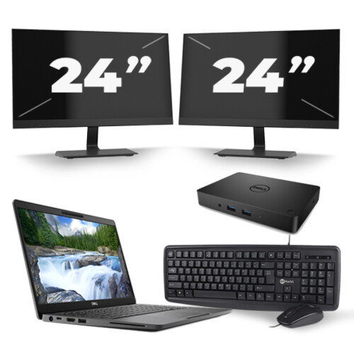 Dell Latitude 5300 - Intel Core i5-8e Generatie - 13 inch - 8GB RAM - 256GB SSD - Windows 11 + 2x 24 inch Monitor Tweedehands
