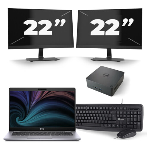 Dell Latitude 5310 - Intel Core i7-10e Generatie - 13 inch - 16GB RAM - 256GB SSD - Windows 11 + 2x 22 inch Monitor Tweedehands