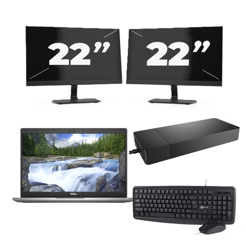 Dell Latitude 5320 - Intel Core i3-11e Generatie - 13 inch - 16GB RAM - 256GB SSD - Windows 11 Home + 2x 22 inch Monitor Tweedehands