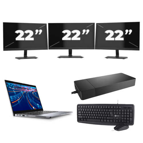 Dell Latitude 5320 - Intel Core i5-11e Generatie - 13 inch - 16GB RAM - 256GB SSD - Windows 11 Home + 3x 22 inch Monitor Tweedehands