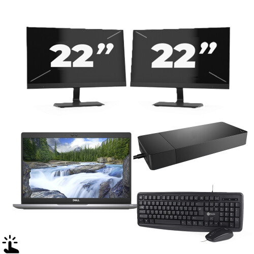 Dell Latitude 5320 - Intel Core i5-11e Generatie - 13 inch - Touch - 16GB RAM - 256GB SSD - Windows 11 Home + 2x 22 inch Monitor Tweedehands