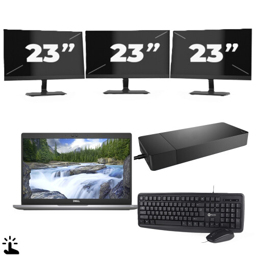 Dell Latitude 5320 - Intel Core i7-11e Generatie - 13 inch - Touch - 16GB RAM - 256GB SSD - Windows 11 Home + 3x 23 inch Monitor Tweedehands