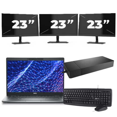 Dell Latitude 5330 - Intel Core i7-12e Generatie - 13 inch - 16GB RAM - 256GB SSD - Windows 11 Home + 3x 23 inch Monitor Tweedehands