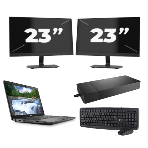 Dell Latitude 5401 - Intel Core i7-9e Generatie - 14 inch - 8GB RAM - 256GB SSD - Windows 11 + 2x 23 inch Monitor Tweedehands