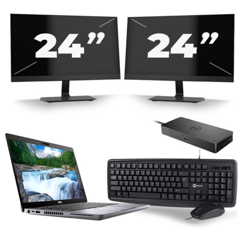 Dell Latitude 5410 - Intel Core i5-10e Generatie - 14 inch - 8GB RAM - 256GB SSD - Windows 11 + 2x 24 inch Monitor Tweedehands