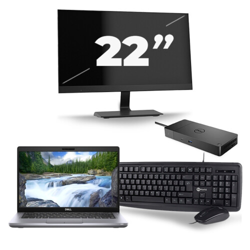 Dell Latitude 5411 - Intel Core i5-10e Generatie - 14 inch - 8GB RAM - 256GB SSD - Windows 11 + 1x 22 inch Monitor Tweedehands
