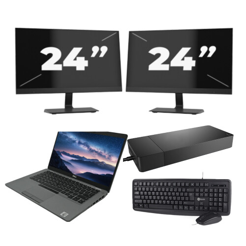 Dell Latitude 5411 - Intel Core i7-10e Generatie - 14 inch - 8GB RAM - 256GB SSD - Windows 11 + 2x 24 inch Monitor Tweedehands