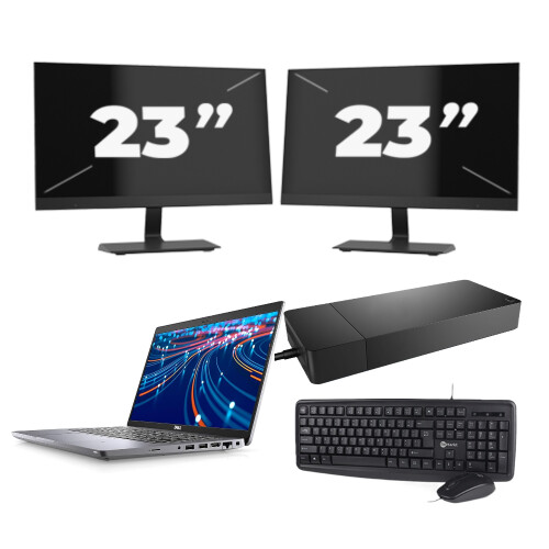 Dell Latitude 5420 - Intel Core i3-11e Generatie - 14 inch - 8GB RAM - 256GB SSD - Windows 11 Home + 2x 23 inch Monitor Tweedehands
