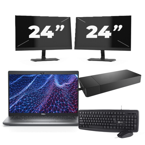 Dell Latitude 5430 - Intel Core i3-12e Generatie - 14 inch - 8GB RAM - 256GB SSD - Windows 11 Home + 2x 24 inch Monitor Tweedehands