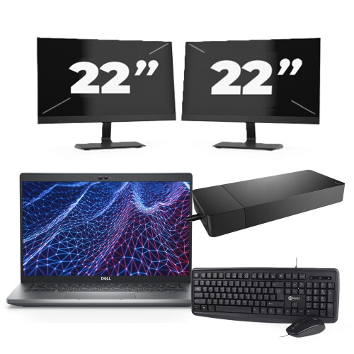 Dell Latitude 5430 - Intel Core i3-12e Generatie - 14 inch - 8GB RAM - 256GB SSD - Windows 11 Home + 2x 22 inch Monitor Tweedehands
