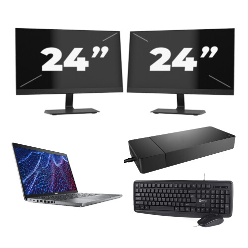 Dell Latitude 5430 - Intel Core i5-12e Generatie - 14 inch - 8GB RAM - 256GB SSD - Windows 11 Home + 2x 24 inch Monitor Tweedehands
