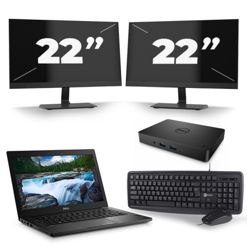 Dell Latitude 5490 - Intel Core i5-7e Generatie - 14 inch - 8GB RAM - 256GB SSD - Windows 11 + 2x 22 inch Monitor Tweedehands