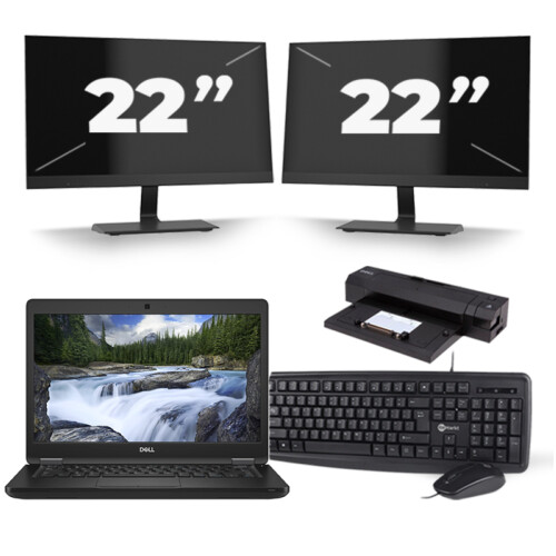 Dell Latitude 5490 - Intel Core i5-8e Generatie - 14 inch - Touch - 16GB RAM - 256GB SSD - Windows 11 + 2x 22 inch Monitor Tweedehands