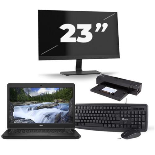 Dell Latitude 5490 - Intel Core i5-8e Generatie - 14 inch - Touch - 16GB RAM - 256GB SSD - Windows 11 + 1x 23 inch Monitor Tweedehands