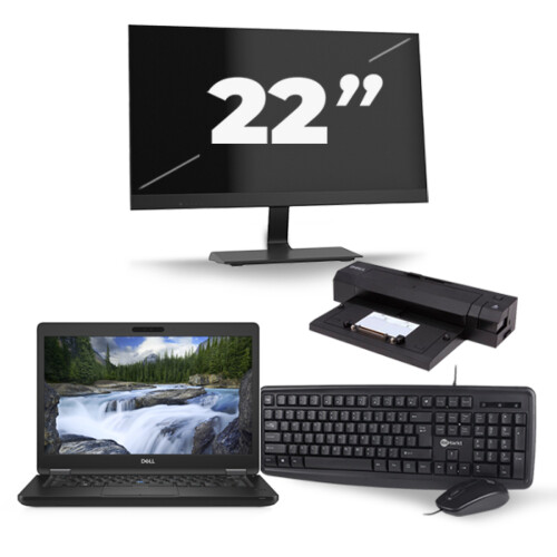 Dell Latitude 5491 - Intel Core i5-8e Generatie - 14 inch - 16GB RAM - 256GB SSD - Windows 11 + 1x 22 inch Monitor Tweedehands