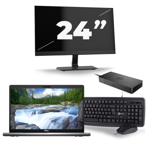 Dell Latitude 5510 - Intel Core i5-10e Generatie - 15 inch - 8GB RAM - 256GB SSD - Windows 11 + 1x 24 inch Monitor Tweedehands