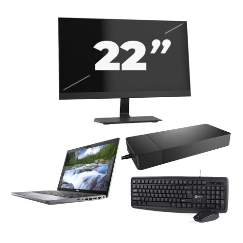 Dell Latitude 5510 - Intel Core i5-10e Generatie - 15 inch - 8GB RAM - 256GB SSD - Windows 11 + 1x 22 inch Monitor Tweedehands