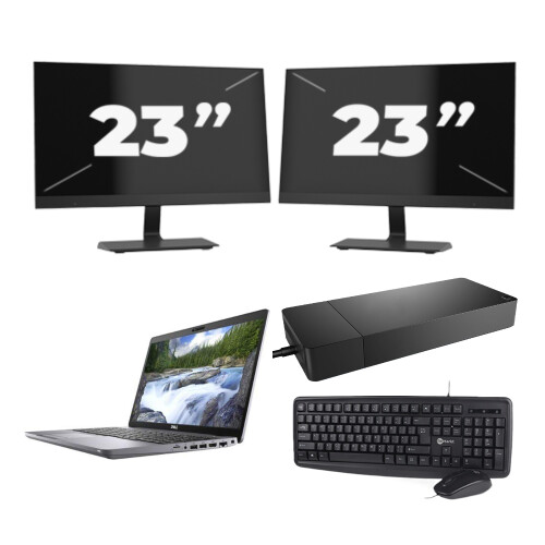 Dell Latitude 5510 - Intel Core i5-10e Generatie - 15 inch - 8GB RAM - 256GB SSD - Windows 11 + 2x 23 inch Monitor Tweedehands