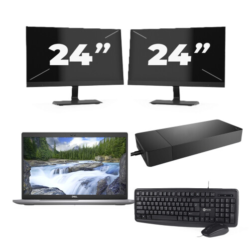 Dell Latitude 5520 - Intel Core i5-11e Generatie - 15 inch - 8GB RAM - 256GB SSD - Windows 11 Home + 2x 24 inch Monitor Tweedehands