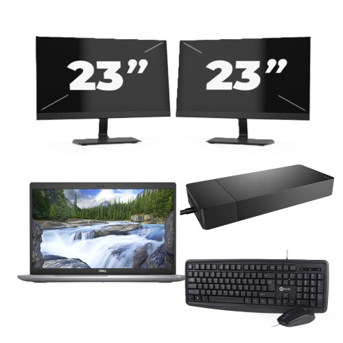 Dell Latitude 5520 - Intel Core i5-11e Generatie - 15 inch - 8GB RAM - 256GB SSD - Windows 11 Home + 2x 23 inch Monitor Tweedehands