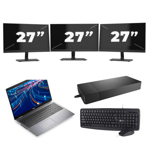 Dell Latitude 5520 - Intel Core i5-11e Generatie - 15 inch - 16GB RAM - 512GB SSD - Windows 11 Home + 3x 27 inch Monitor Tweedehands