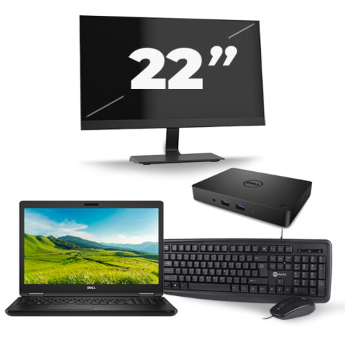 Dell Latitude 5580 - Intel Core i5-6e Generatie - 15 inch - 8GB RAM - 256GB SSD - Windows 11 + 1x 22 inch Monitor Tweedehands