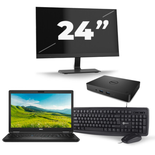 Dell Latitude 5580 - Intel Core i5-6e Generatie - 15 inch - 8GB RAM - 256GB SSD - Windows 11 + 1x 24 inch Monitor Tweedehands