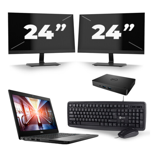 Dell Latitude 7290 - Intel Core i5-8e Generatie - 12 inch - 16GB RAM - 256GB SSD - Windows 11 + 2x 24 inch Monitor Tweedehands