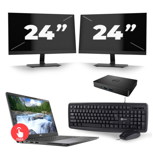 Dell Latitude 7300 - Intel Core i5-8e Generatie - 13 inch - Touch - 16GB RAM - 256GB SSD - Windows 11 Home + 2x 24 inch Monitor Tweedehands
