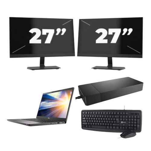 Dell Latitude 7300 - Intel Core i7-8e Generatie - 13 inch - 8GB RAM - 256GB SSD - Windows 11 Home + 2x 27 inch Monitor Tweedehands