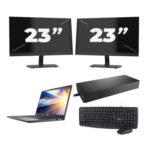 Dell Latitude 7300 - Intel Core i7-8e Generatie - 13 inch - 8GB RAM - 256GB SSD - Windows 11 + 2x 23 inch Monitor Tweedehands