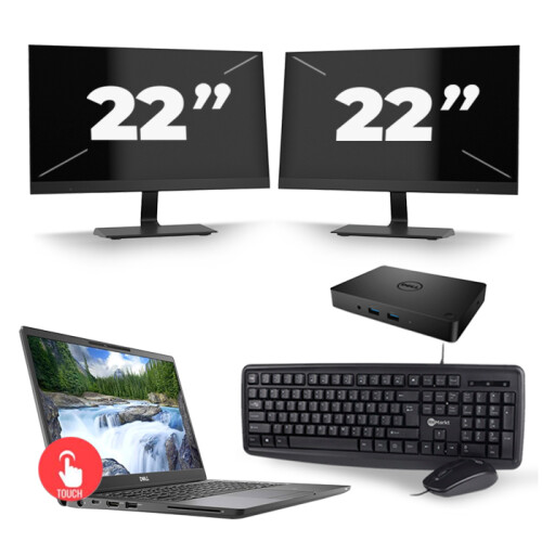 Dell Latitude 7300 - Intel Core i7-8e Generatie - 13 inch - Touch - 16GB RAM - 256GB SSD - Windows 11 + 2x 22 inch Monitor Tweedehands